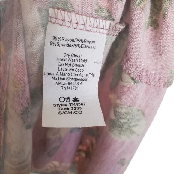 1.4.3. STORY Womens Top Small Floral‎ Lavender Green Yellow Flowers Femanine - Picture 9 of 9